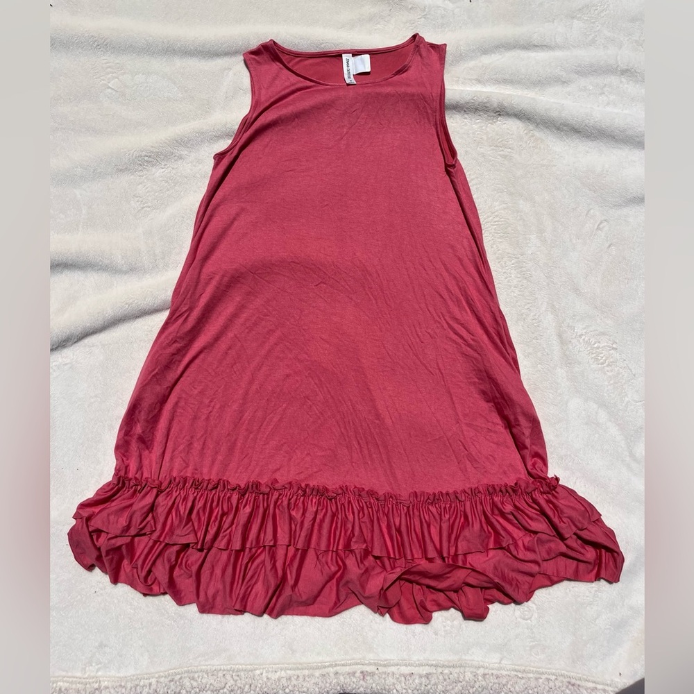 Zenana Outfitters Pink Ruffle Hem Dress
